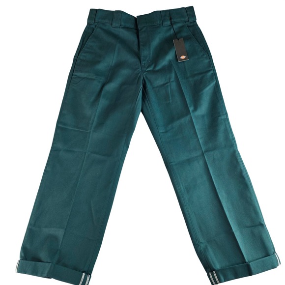 Dickies Work Pants Mens 34x27 Green New Regular Fit WPR05FT Twill Trousers